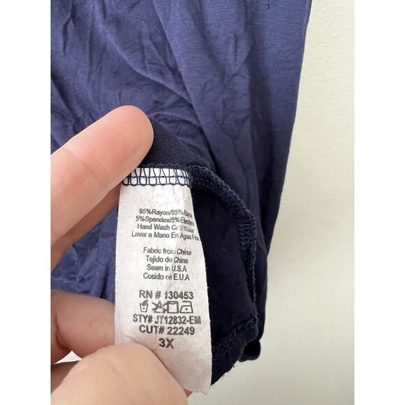 Janette Plus Top Womens 3X Floral Tunic Embroidered Boho *Small Hole* Ruffle - Picture 9 of 11